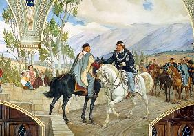 The Meeting Between Giuseppe Garibaldi (1807-82) and King Vittorio Emanuele II (1820-78) on the 26th