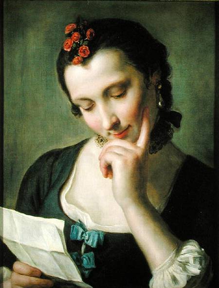 A Young Woman reading a Love Letter from Pietro Antonio Conte Rotari