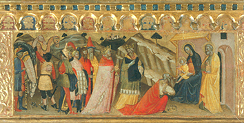 Die Anbetung der Könige. Predella des Polyptichons "Krönung Mariae" from Pietro di Miniato