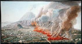 View of an eruption of Mt. Vesuvius which began on 23rd December 1760 and ended 5th January 1761, pl