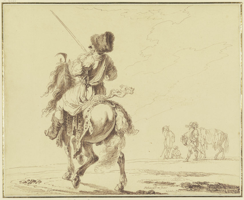 Ungarischer Reiter mit Pelzmütze und Ziegenfell from Pietro Palmieri d. Ä.