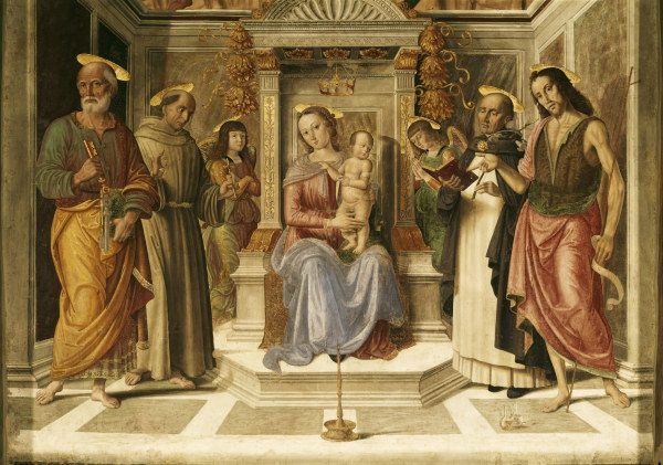 Pinturicchio School /Mary & Child/Fresco from Pinturicchio