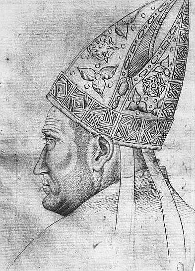 Head of a bishop, from the The Vallardi Album from Pisanello