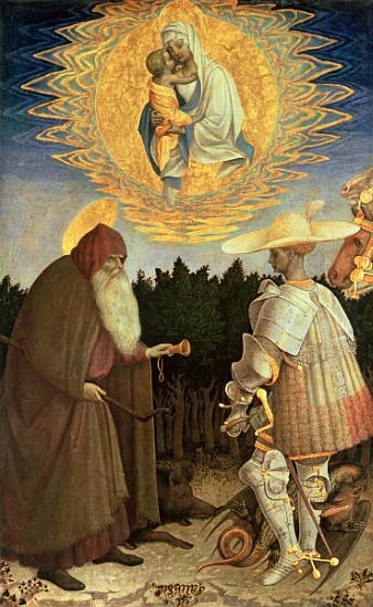 The Virgin and Child with St. George and St. Anthony the Abbot (egg tempera on poplar) from Pisanello