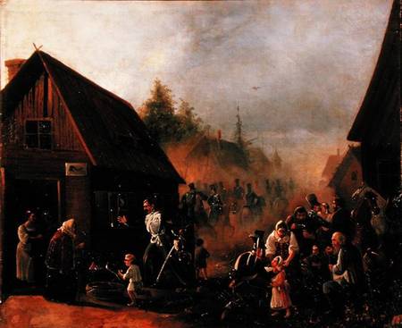 Scene from the Russian-French War in 1812 from Pjotr Baykov