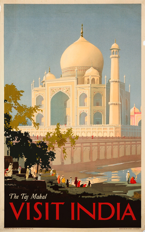 Visit India, The Taj Mahal from Advertising art