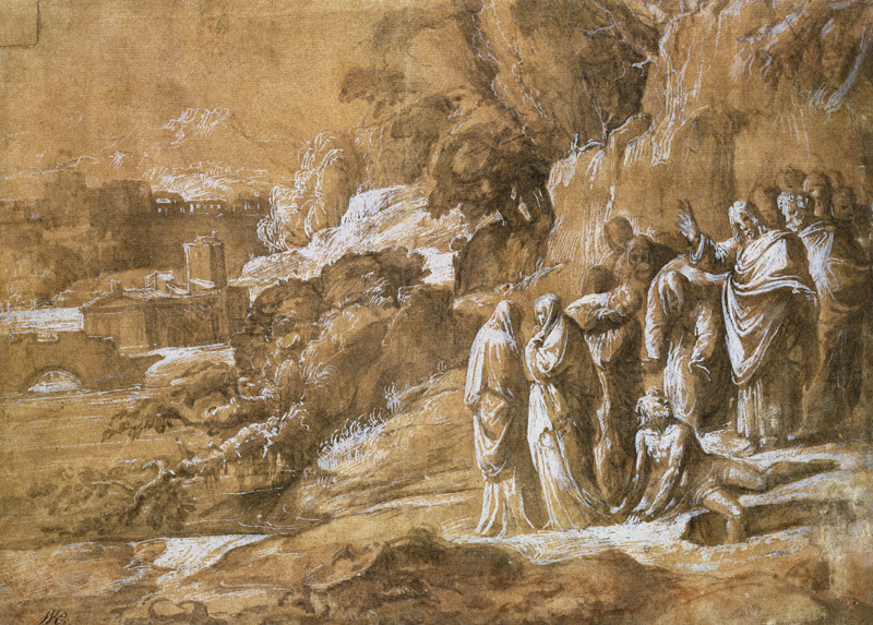 The Raising of Lazarus from Polidoro  da Caravaggio