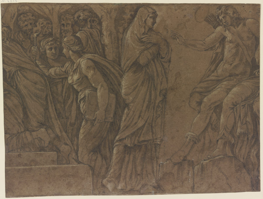 Diana bittet ihren Bruder Apollo, sie für den durch Niobe erlittenen Hohn zu rächen, aus dem verlore from Polidoro da Caravaggio