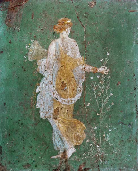 Flora with the cornucopia from Pompei, wall painting