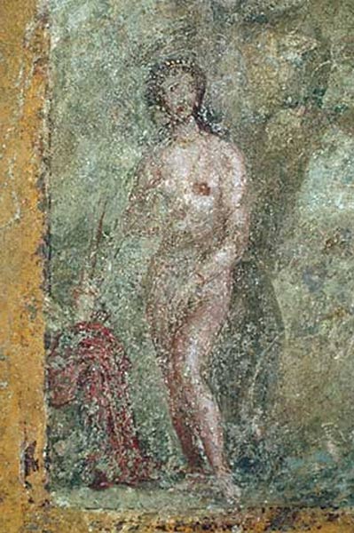 Diana, die von Aktaeon beobachtet wird from Pompei, wall painting
