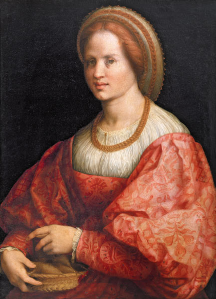 Portrait of a Woman with a Basket of Spindles from Jacopo Pontormo,Jacopo Carucci da