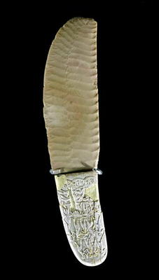 Knife carved with battle scenes, from Gebel el Arak, c.3500-3100 (flint & hippopotamus ivory) from Predynastic Period Egyptian