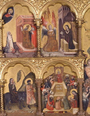Polyptych of the Dormition of the Virgin, detail of St. Gregory the Great (540-604) Praying for the from Pseudo Jacopino  di Francesco
