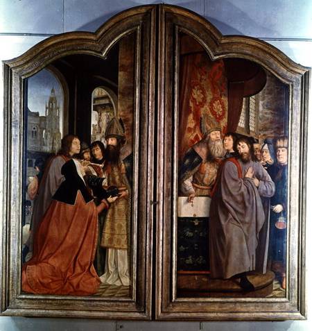 The Holy Kinship, or the Altarpiece of St. Anne, detail of the right panel depicting the Death of St from Quentin Massys or Metsys