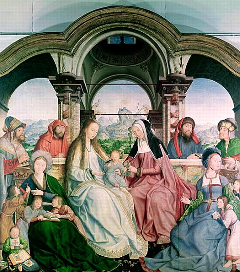 The Holy Kinship, or the Altarpiece of St. Anne, detail of central panel from Quentin Massys or Metsys