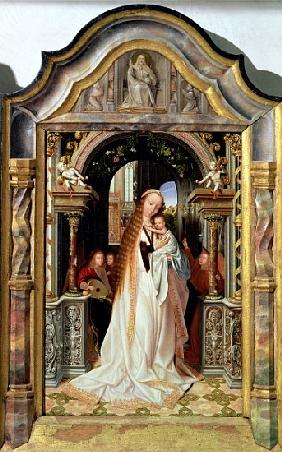 Virgin and Child with Three Angels, central panel of a triptych, c.1509