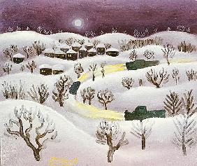 Winter Night, 1971 (oil on canvas) 
