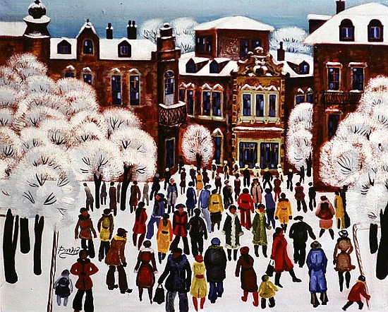 Winter Day in the City, 1975 (oil on canvas)  from Radi  Nedelchev