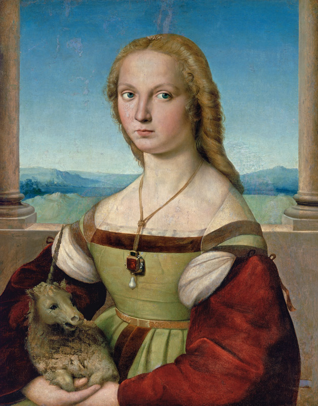 Portrait of a Lady with a Unicorn from Raffaello Sanzio da Urbino