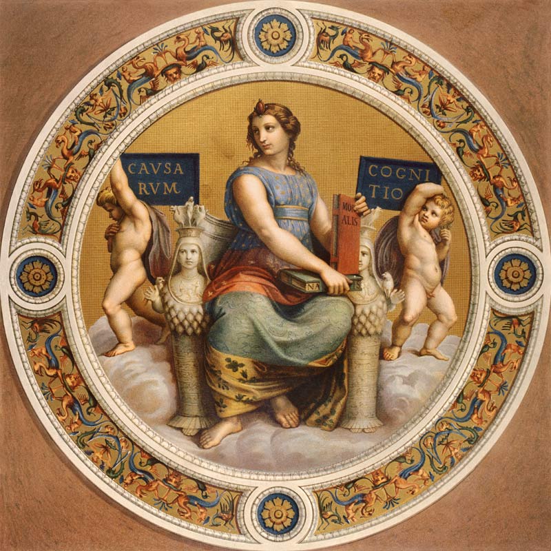 The philosophy (detail) part of blanket of the Stanza della Segnatura from Raffaello Sanzio da Urbino