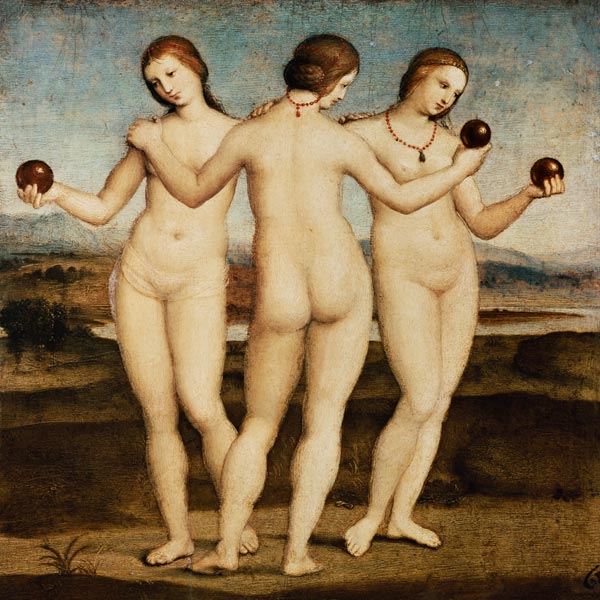 The three graces from Raffaello Sanzio da Urbino
