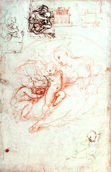 Study for the Alba Madonna, c.1508-09 from Raffaello Sanzio da Urbino