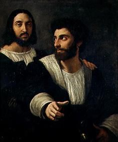 Self-portrait of Raphael with a friend