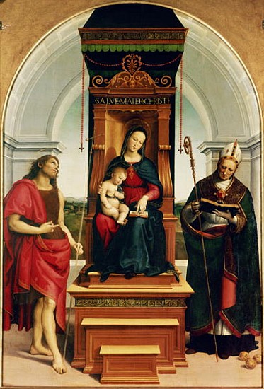 The Madonna and Child with St. John the Baptist and St. Nicholas of Bari from Raffaello Sanzio da Urbino