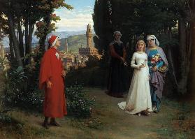 First meeting of Dante and Beatrice
