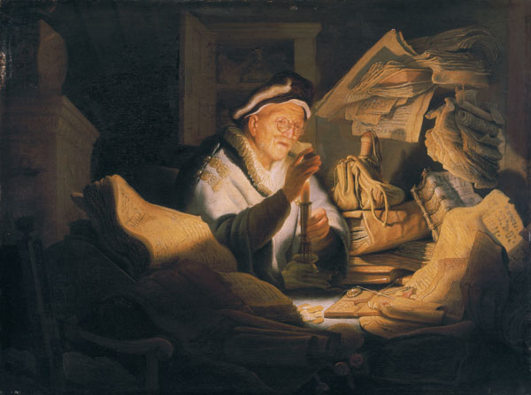 The parable of handing (the coin changers) from Rembrandt van Rijn