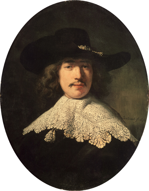 Portrait of a young man with a lace collar from Rembrandt van Rijn