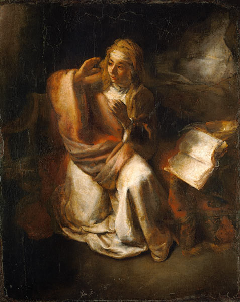 Maria of the proclamation from Rembrandt van Rijn