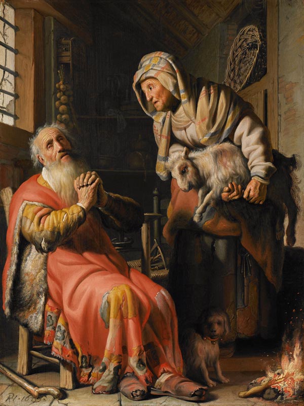 Tobit and Anna with the Goat from Rembrandt van Rijn