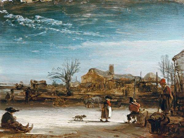 Winter landscape from Rembrandt van Rijn