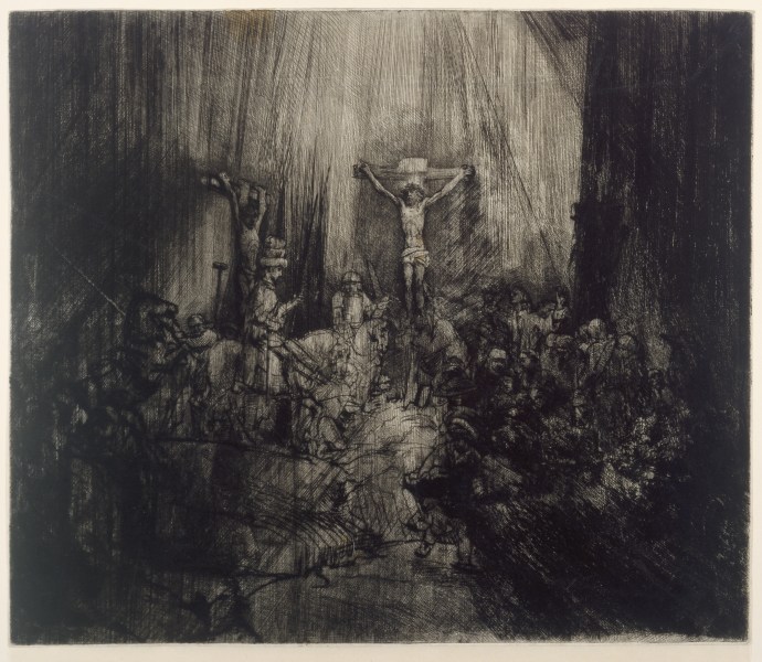 Christ crucified between the two thieves: The three crosses from Rembrandt van Rijn