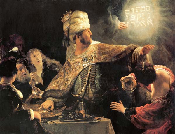 The feast of the Belshazzar from Rembrandt van Rijn
