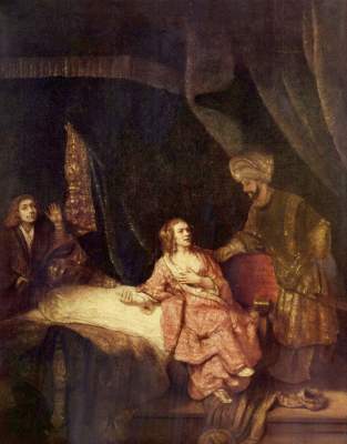 Josef and Potiphar from Rembrandt van Rijn