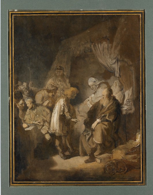 Joseph relating his dreams to his parents and brothers from Rembrandt van Rijn