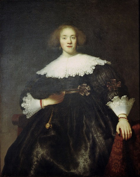 Rembrandt, Porträt einer Frau mit Fächer from Rembrandt van Rijn