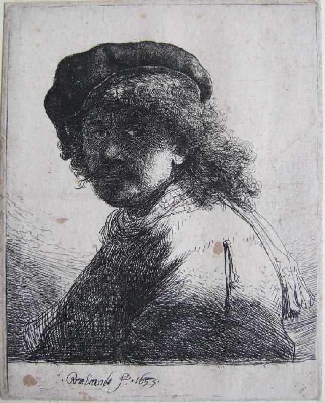 Selbstbildnis mit Schärpe um den Hals from Rembrandt van Rijn