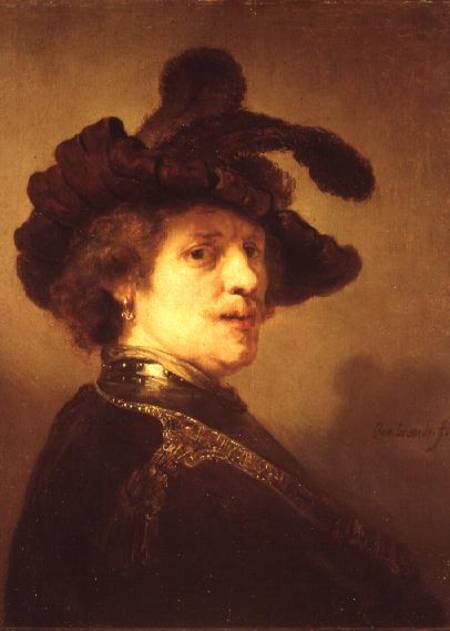 Self Portrait in Fancy Dress from Rembrandt van Rijn