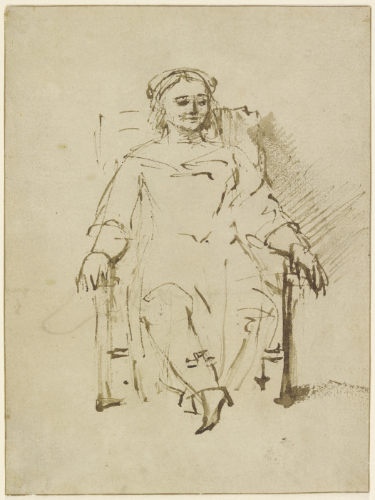 Sitting woman from Rembrandt van Rijn