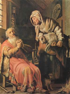 Tobias suspects his wife of the theft from Rembrandt van Rijn