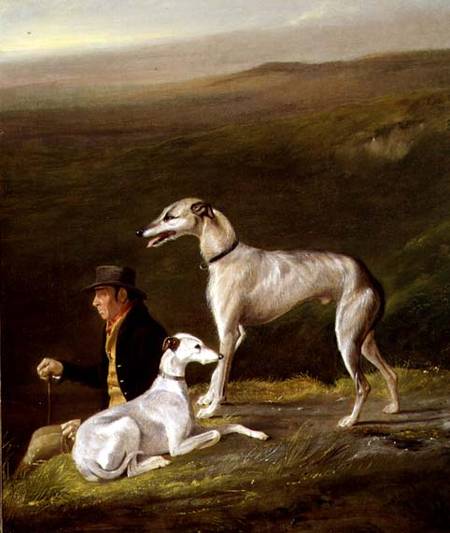 Old Sandy, Trainer to Alexander Graham, with Two Greyhounds in a Highland Landscape from R.G. Brown