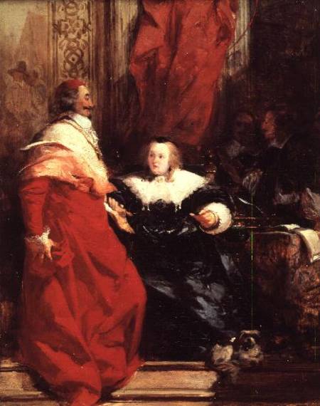 Anne of Austria (1601-66) with Cardinal Mazarin (1602-61) from Richard Parkes Bonington