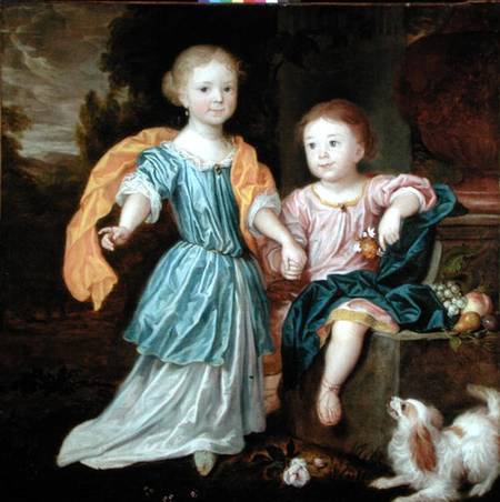 Portrait of a Young Girl and Boy, said to be the children of Sir William Reynolds Lloyd from Robert Byng or Bing