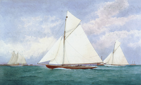 The Racing Yacht "Niagara" in the Solent, Hurst Point Beyond from Robert Pritchett