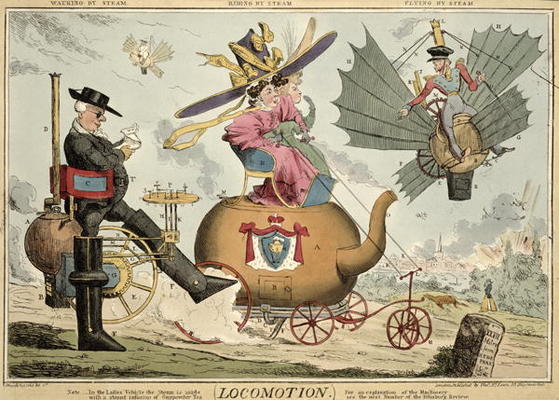 Locomotion - Walking by Steam, Riding by Steam, Flying by Steam, published by Thomas McLean, London from Robert Seymour