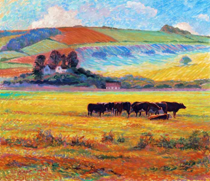 Evening Cattle, Cuckmere Valley, Sussex  from Robert  Tyndall