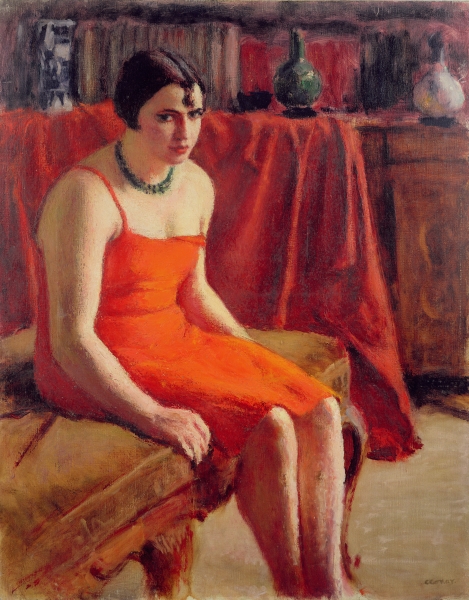 Seated Woman in a Red Dress, 1929 (oil on canvas)  from Roderic O'Conor